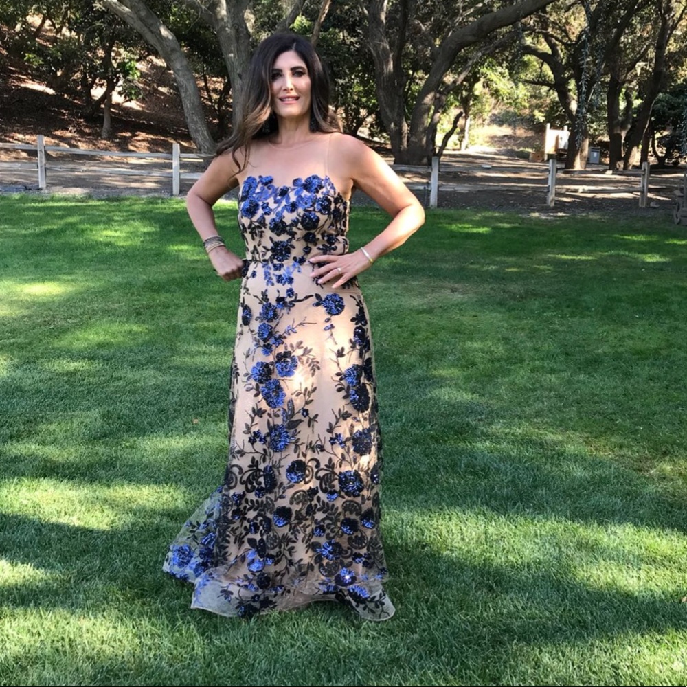 Formal Navy blue sequin gown